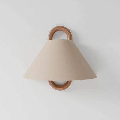 Wooden Wall Lamp with Fabric Shade – Warm Light