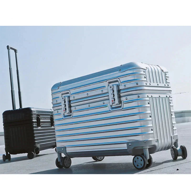 Monaco Aluminum Magnesium Hard Shell Suitcase with 360° Spinner Wheels