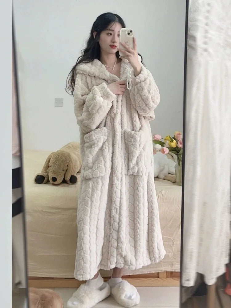 Amy Nightfall Bathrobe – Cozy Winter Lounging Robe