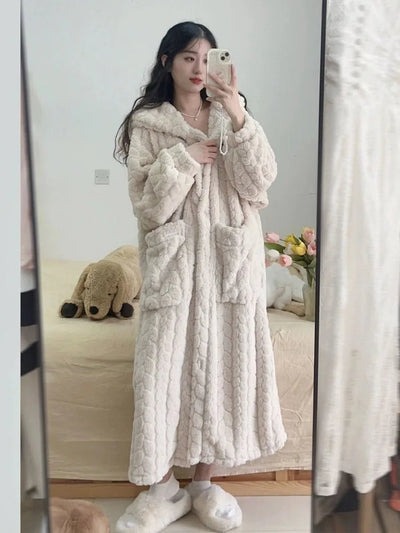 Amy Nightfall Bathrobe – Cozy Winter Lounging Robe