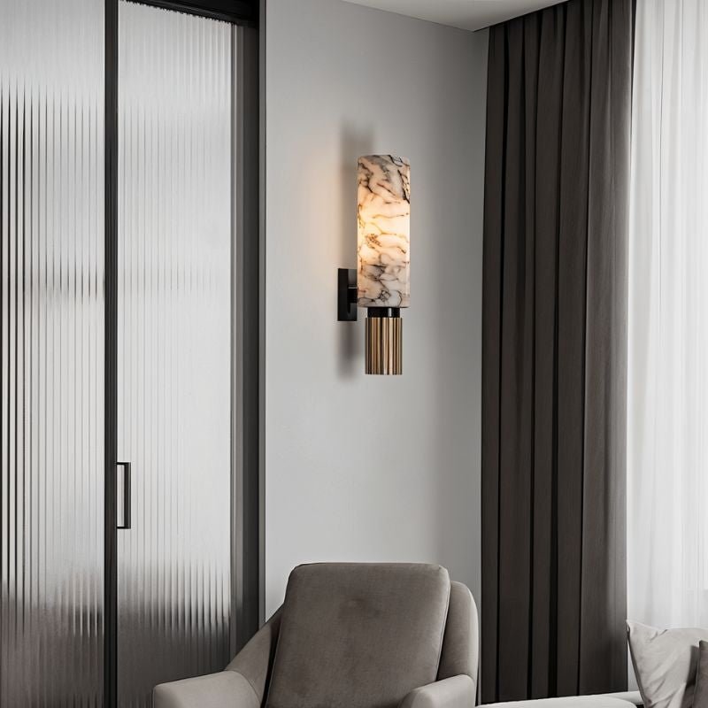 Alabaster Marble LED Wall Lamp – 37 cm