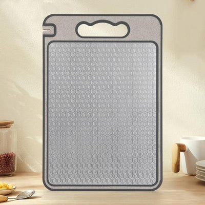 Dual-Sided Stainless Steel Cutting Board with Knife Sharpener