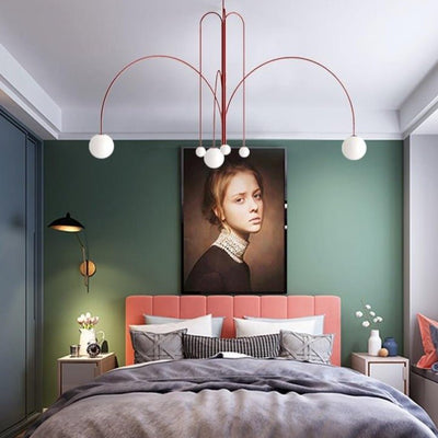 Modern Arc Pendant Chandelier – Iron Curved Light