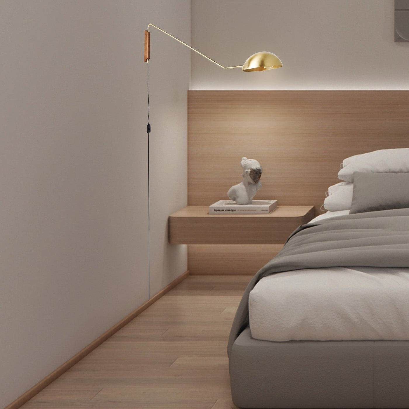 Swing Arm Wall Lamp with Dome Shade