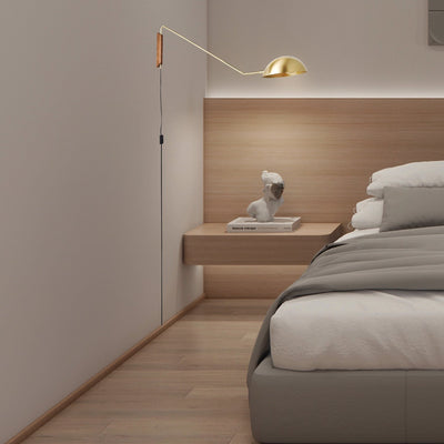 Swing Arm Wall Lamp with Dome Shade