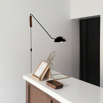 Swing Arm Wall Lamp with Dome Shade