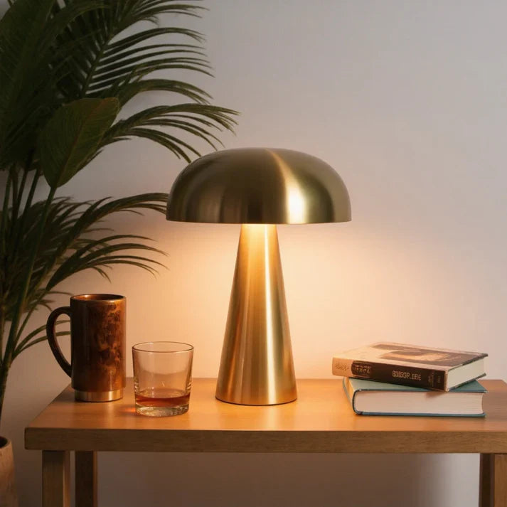 Metal Mushroom Table Lamp – LED Accent Light