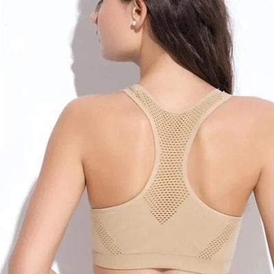 Women's Breathable Sports Bra with Mesh Panels