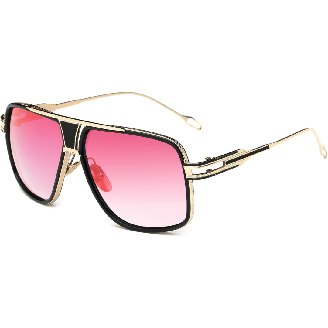 Men’s Aviator Sunglasses with Alloy Frame and UV Protection