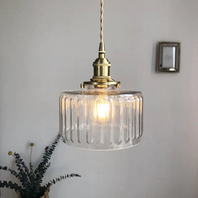 Vintage Glass Crystal Pendant Light E27