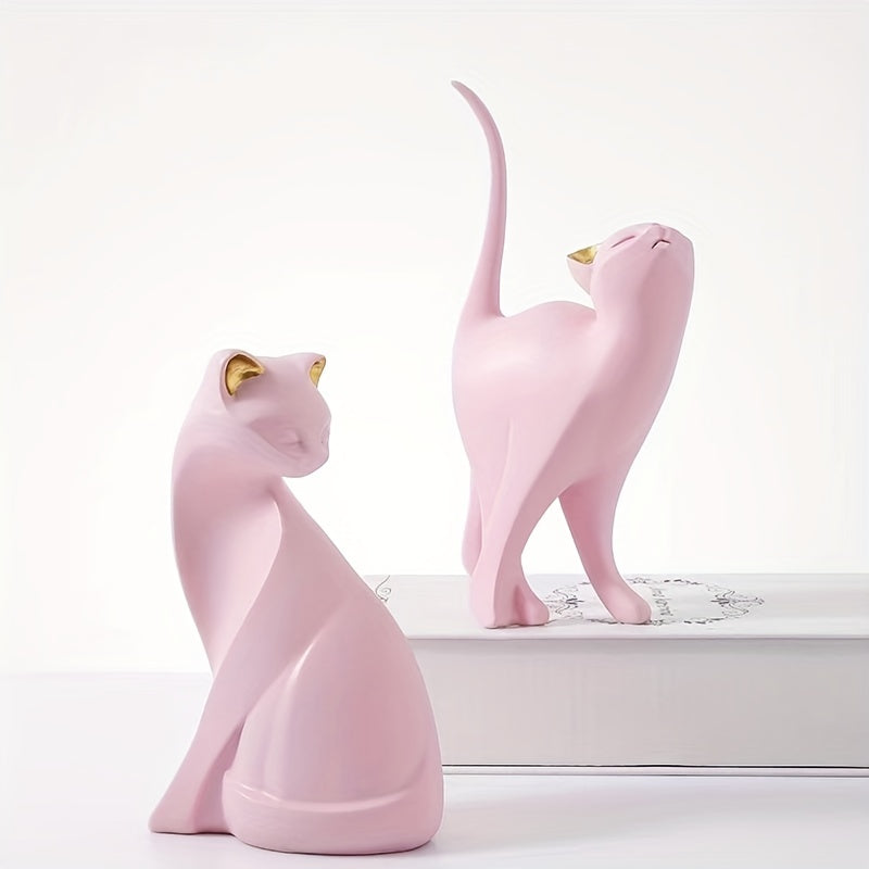 Modern Resin Cat Figurine – Nordic Style Decor
