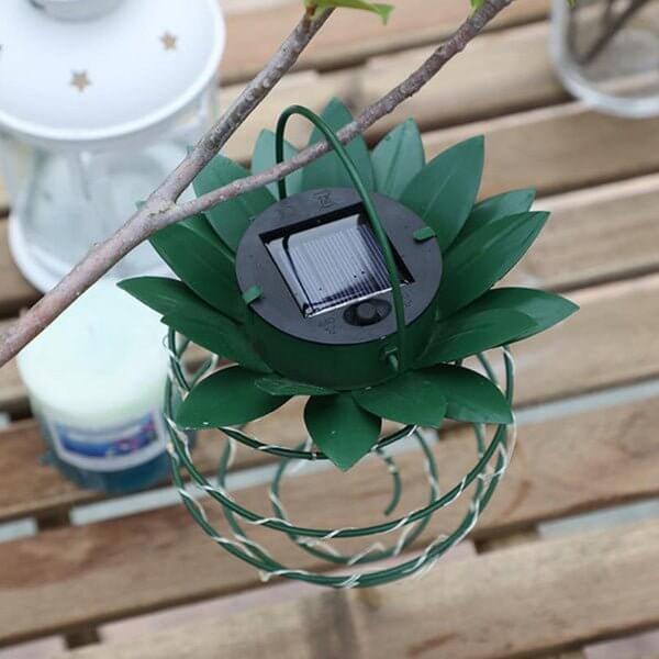 Solar Pineapple Garden Lantern with Warm LED Light 28cm