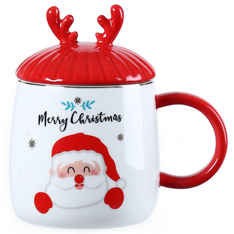 Christmas Ceramic Mug with Festive Lid