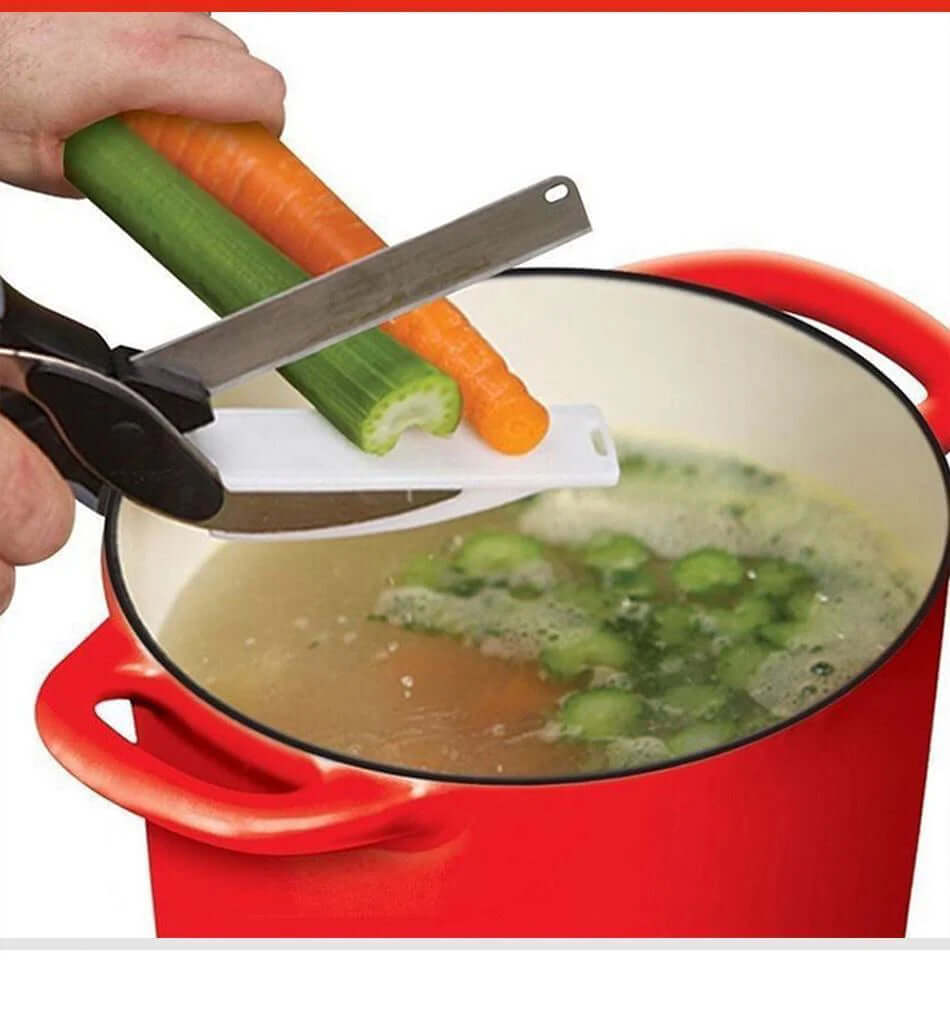 2-in-1 Kitchen Knife with Built-In Cutting Board