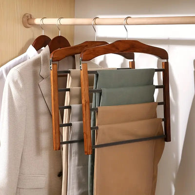 Multi-Bar Wooden Clothes Hanger with Premium Finish