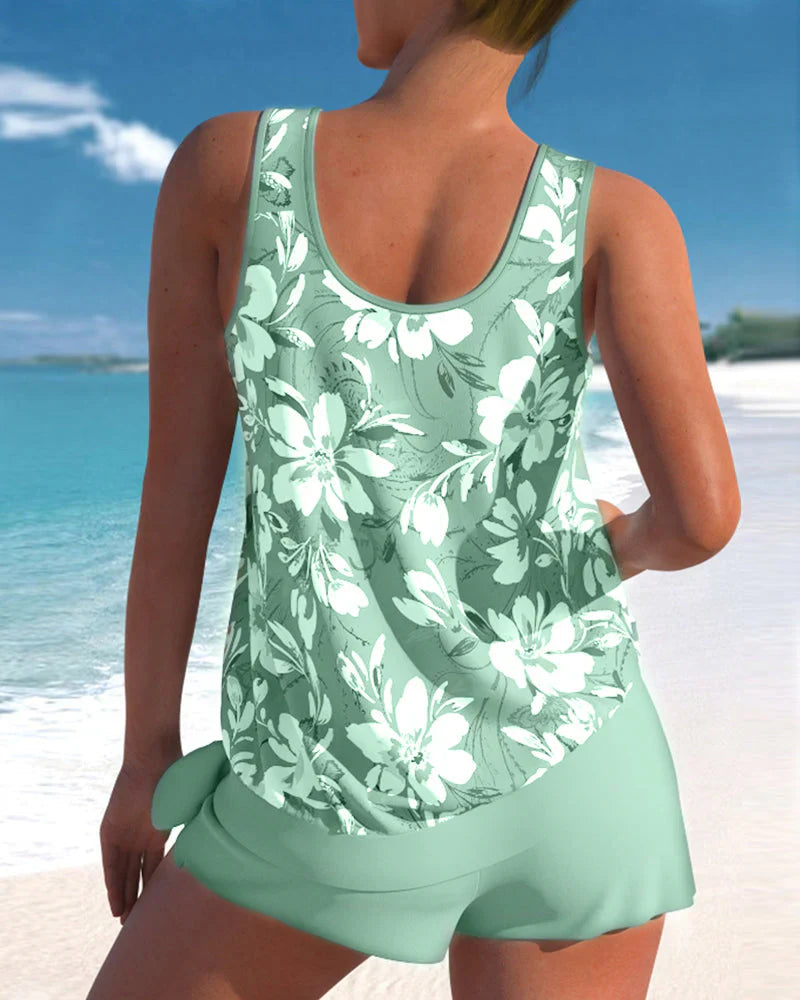 Women’s Two-Piece Tankini Set for Beach and Pool