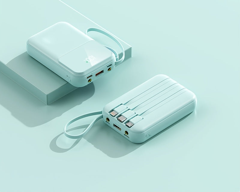 10000mAh Portable Power Bank with Cables