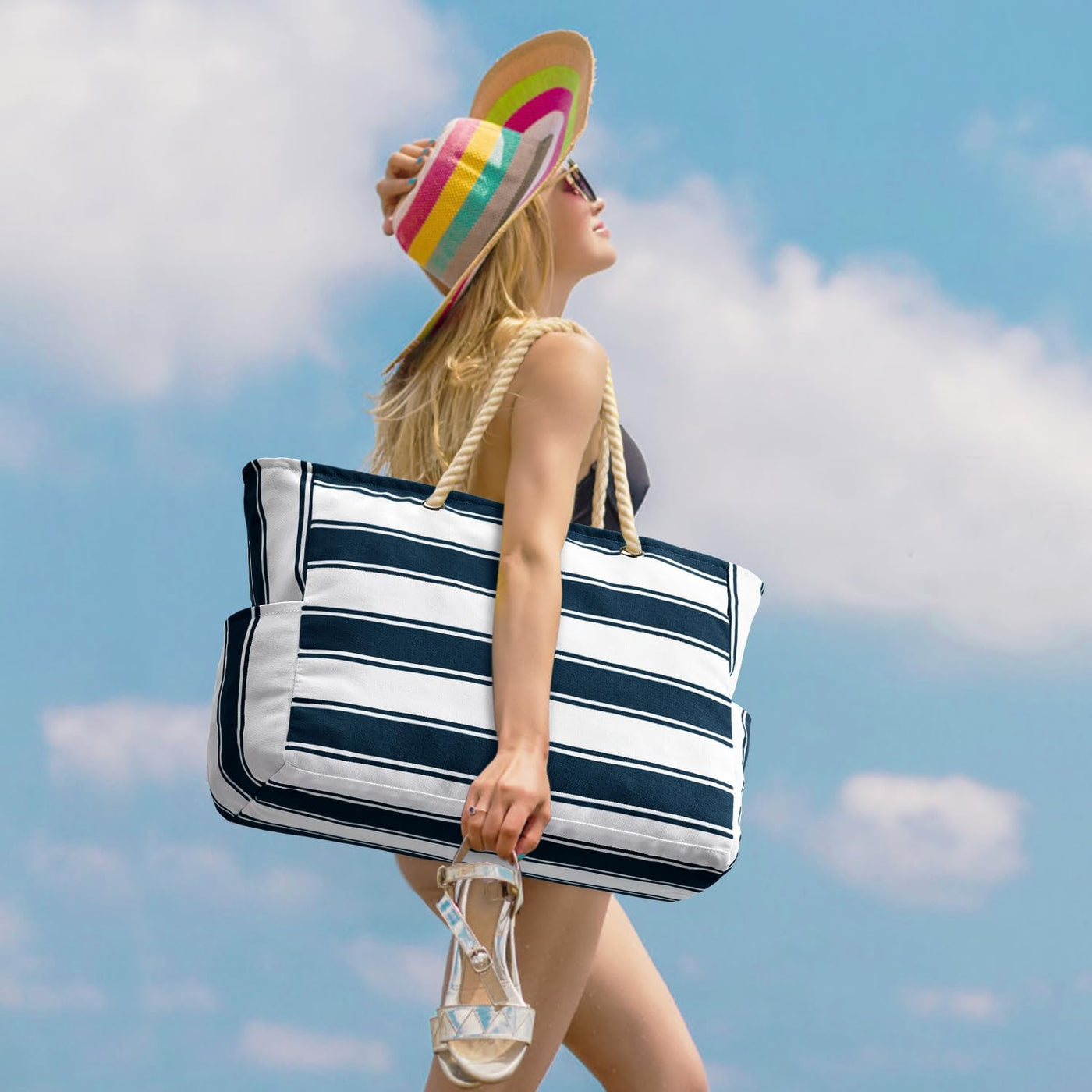 SandAway Waterproof Oversized Beach Tote with Pockets