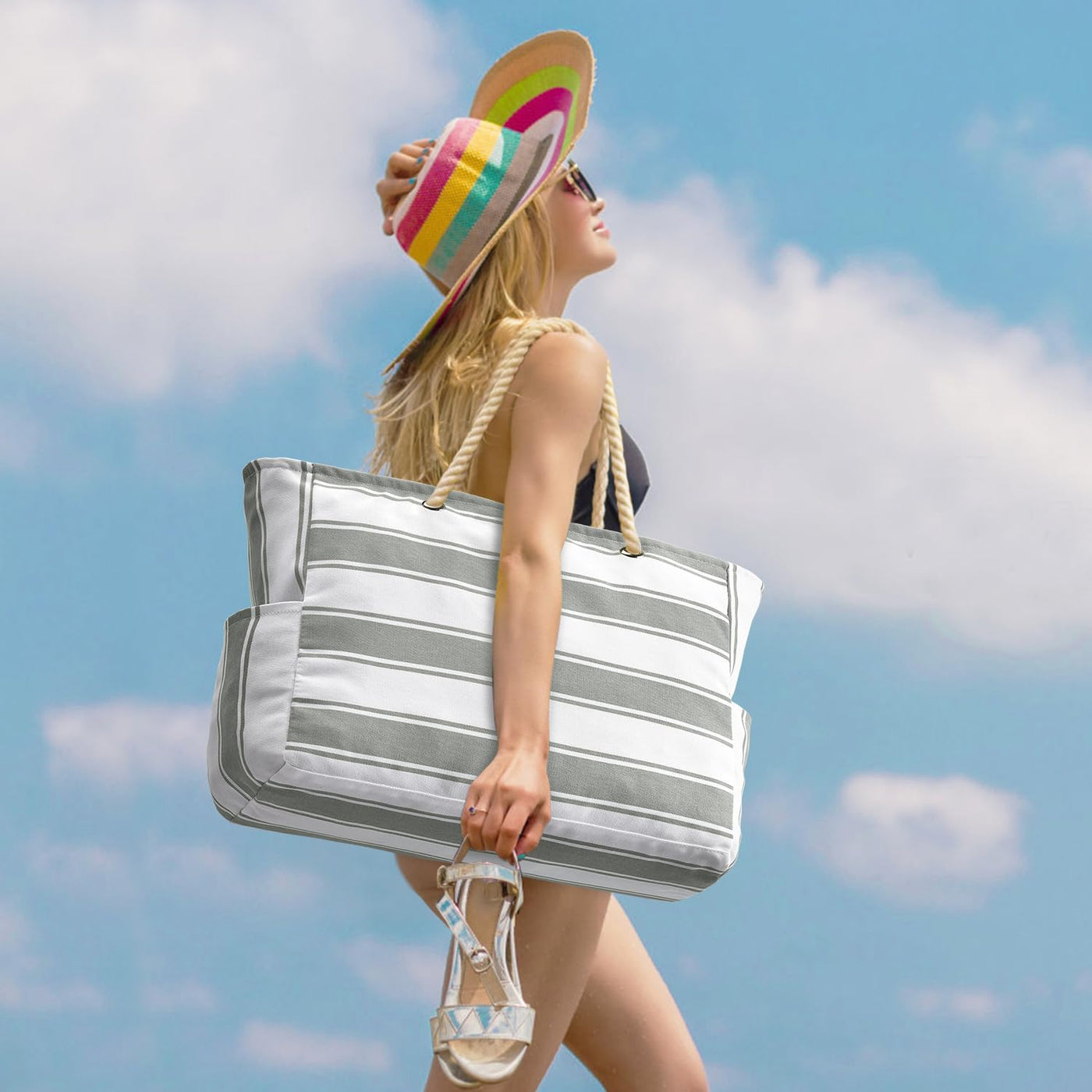 SandAway Waterproof Oversized Beach Tote with Pockets