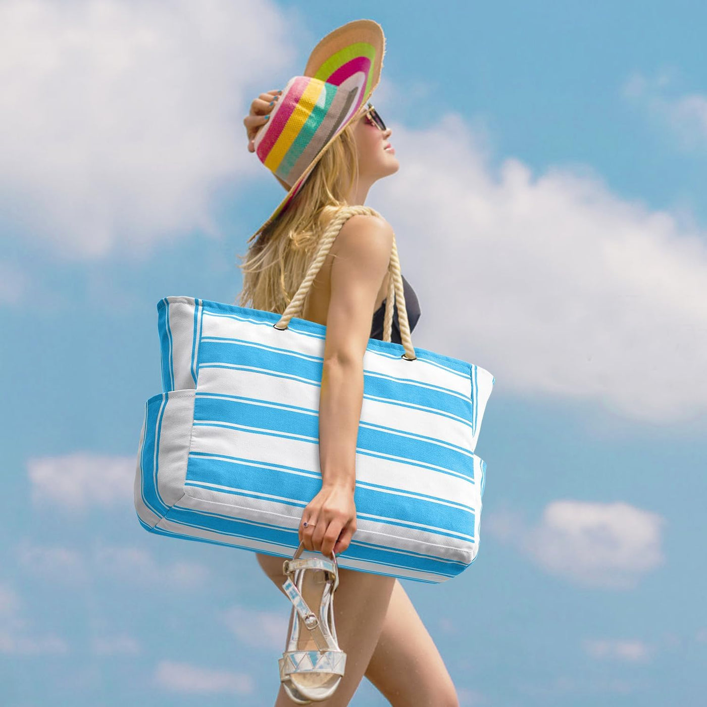 SandAway Waterproof Oversized Beach Tote with Pockets