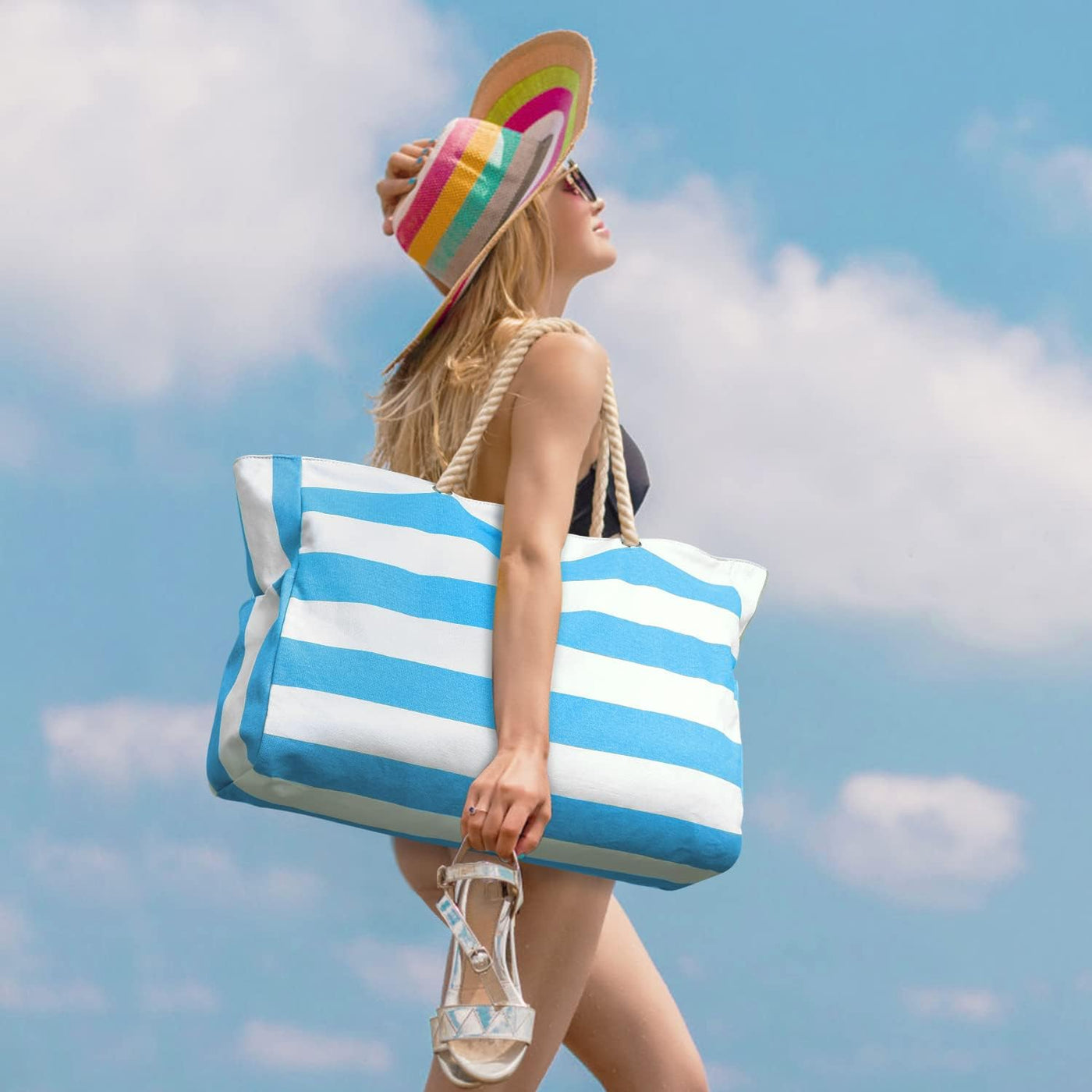 SandAway Waterproof Oversized Beach Tote with Pockets