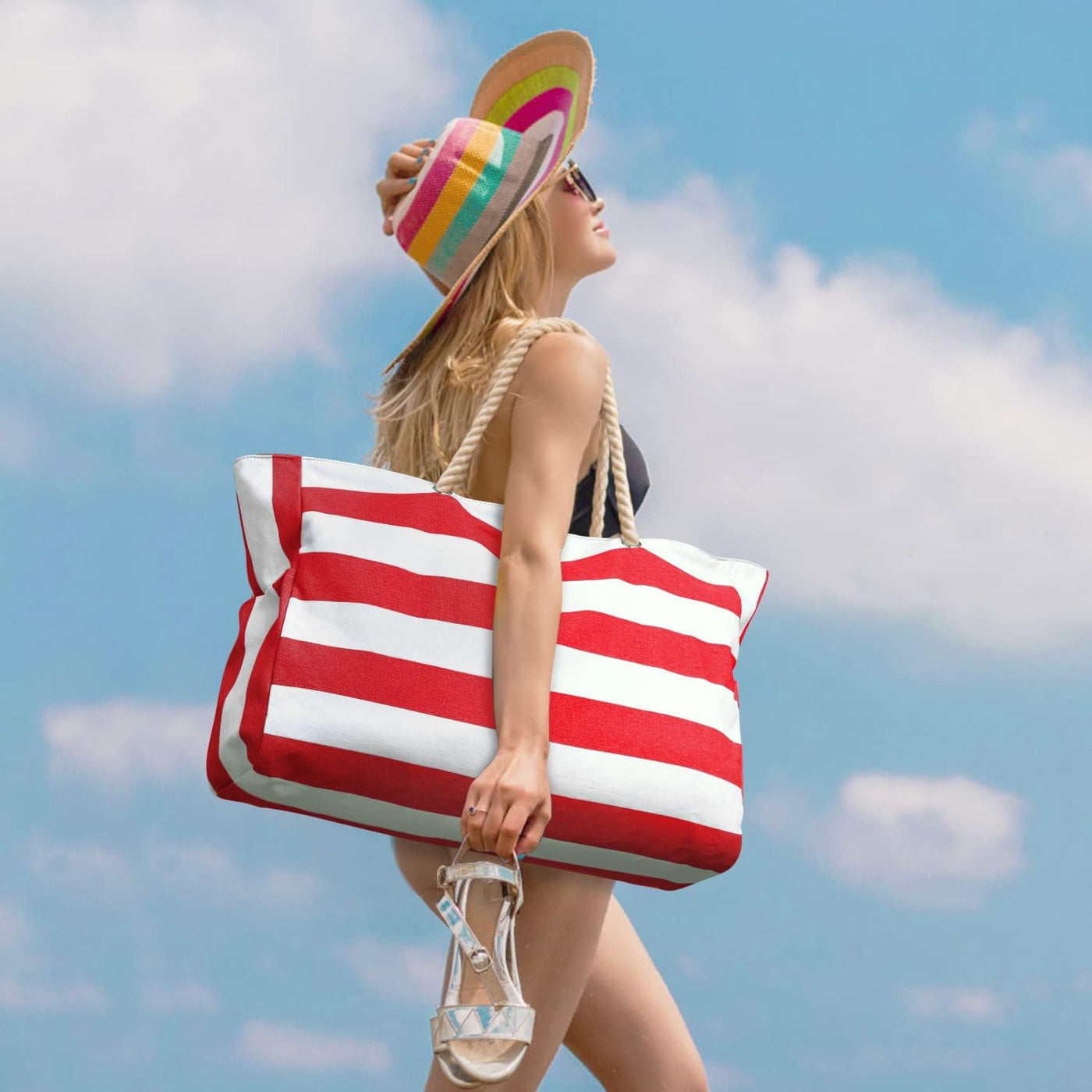 SandAway Waterproof Oversized Beach Tote with Pockets