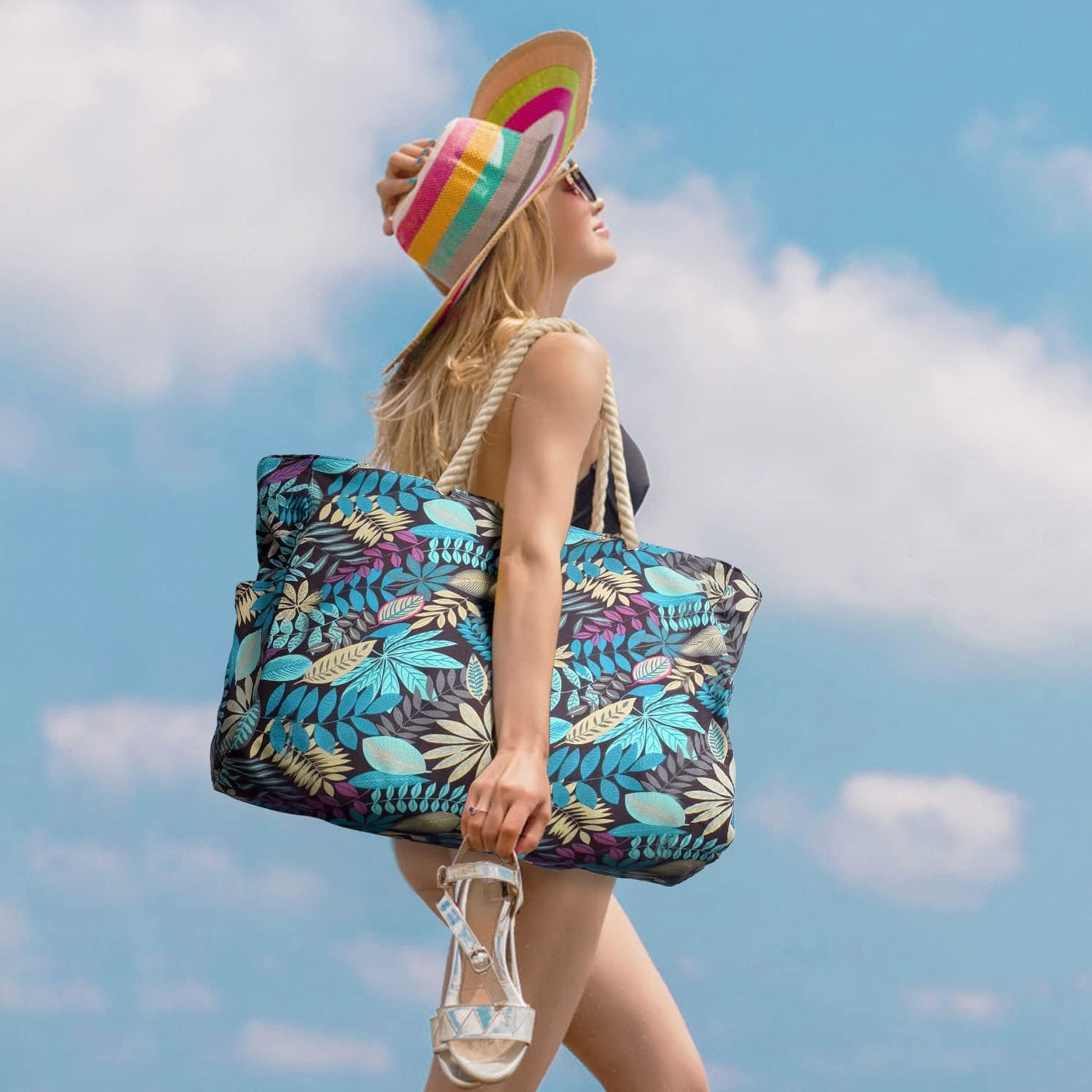 SandAway Waterproof Oversized Beach Tote with Pockets