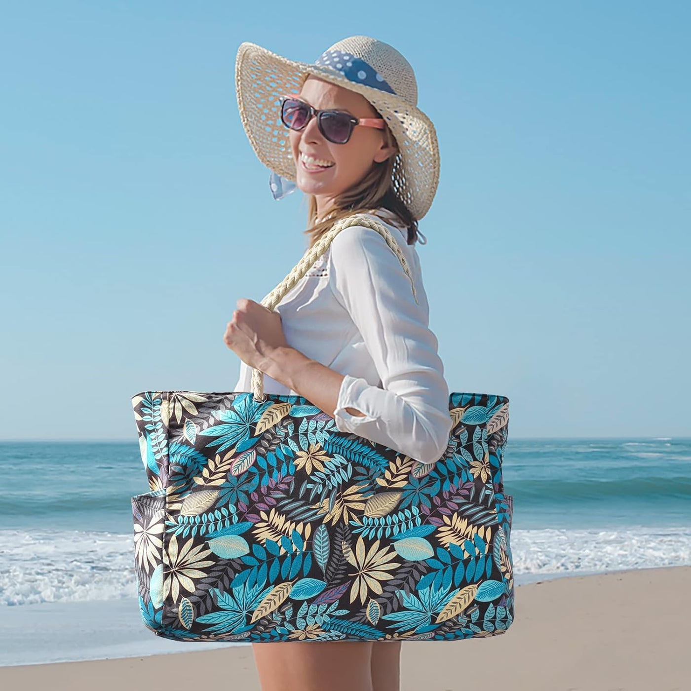 SandAway Waterproof Oversized Beach Tote with Pockets