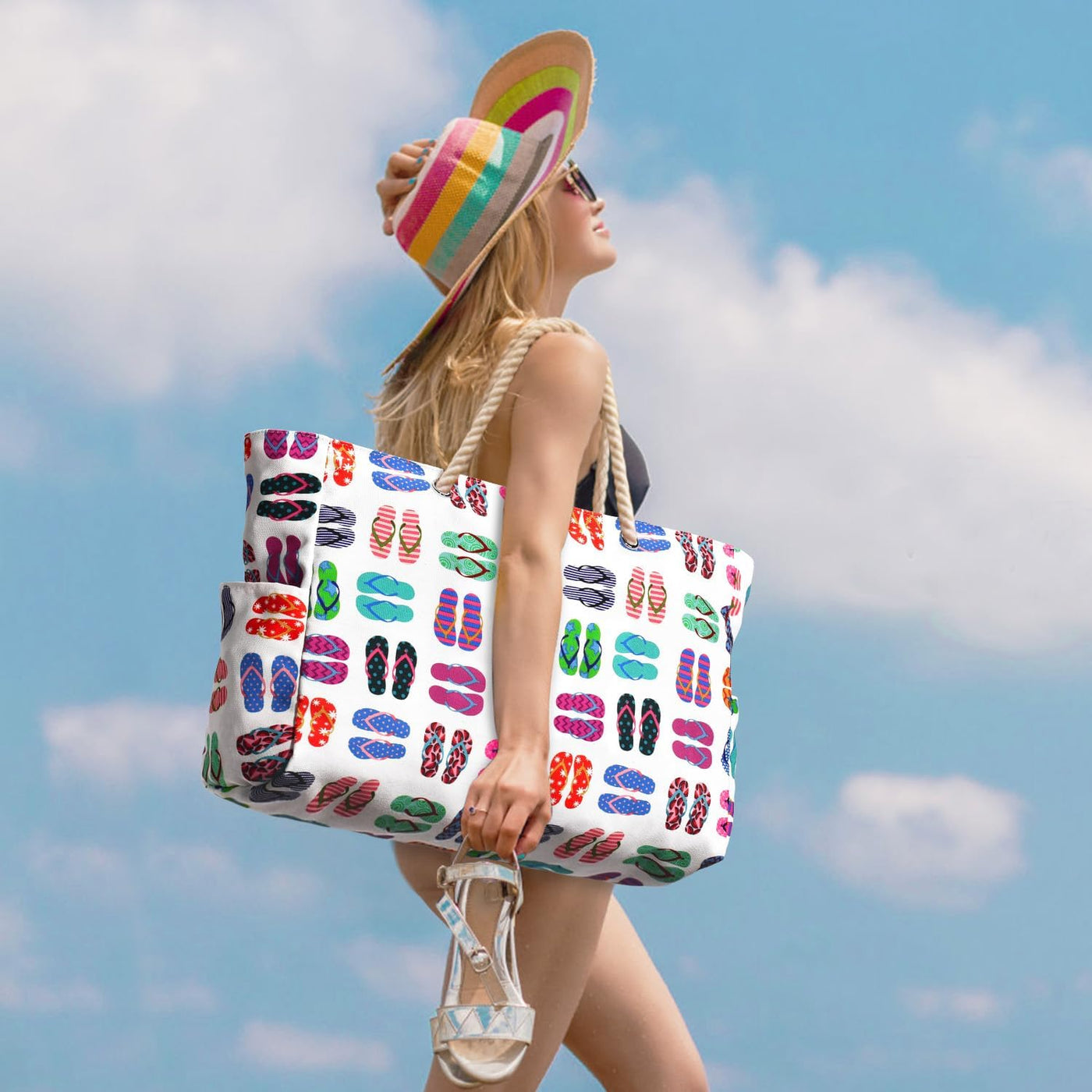 SandAway Waterproof Oversized Beach Tote with Pockets
