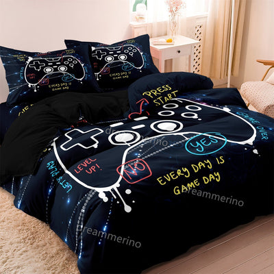 LevelUp Gaming Duvet Cover Set with Controller Print