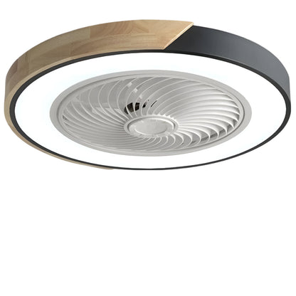 Round Square Integrated LED Bladeless Ceiling Fan Light with Remote Control