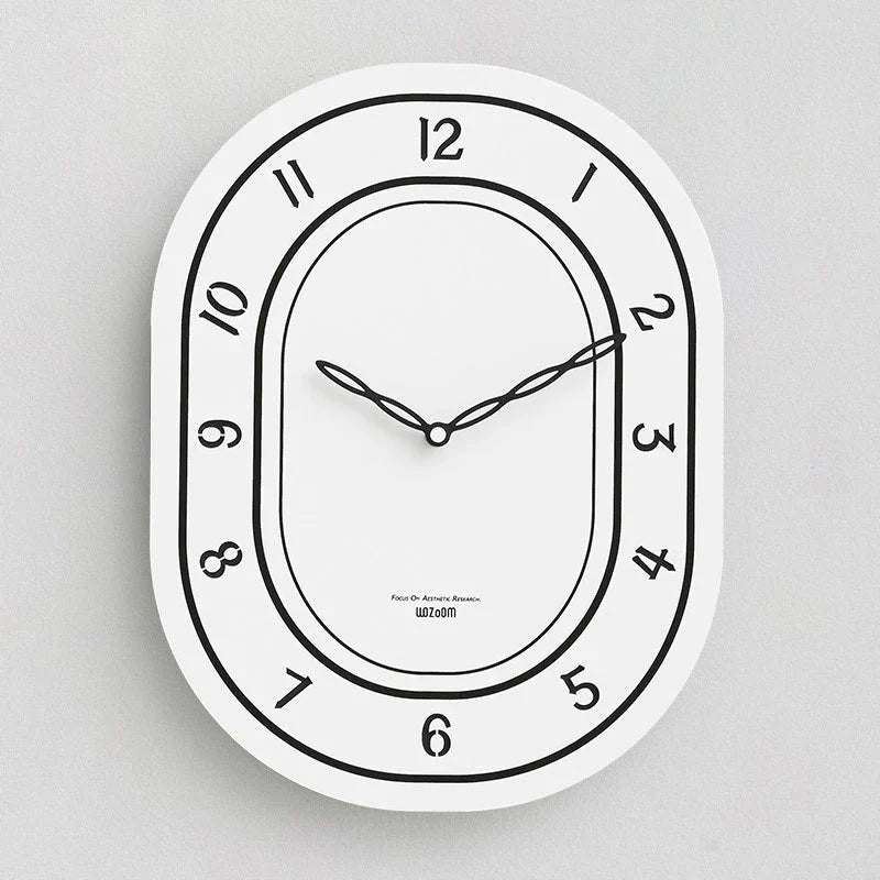 Silent Oval Wall Clock with Roman Numerals Design