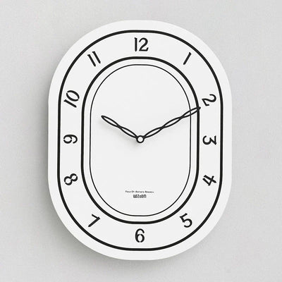 Silent Oval Wall Clock with Roman Numerals Design