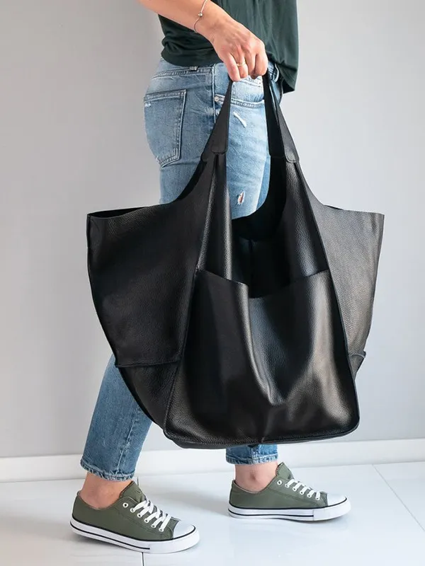 Maxine Beach Tote – Large PU Leather Summer Bag