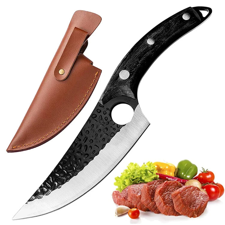 Hand-Forged Huusk Chef Knife – Full Tang Steel