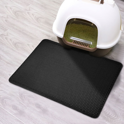 Cat Litter Mat with Double-Layer Trap and Non-Slip Base – PawGuard