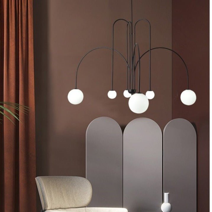 Modern Arc Pendant Chandelier – Iron Curved Light