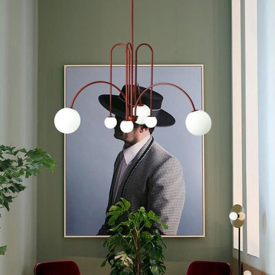 Modern Arc Pendant Chandelier – Iron Curved Light