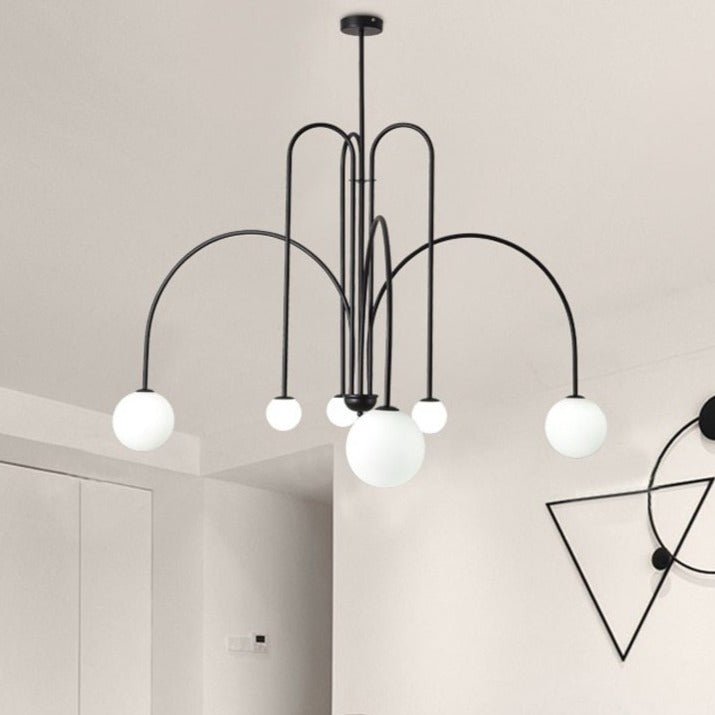 Modern Arc Pendant Chandelier – Iron Curved Light