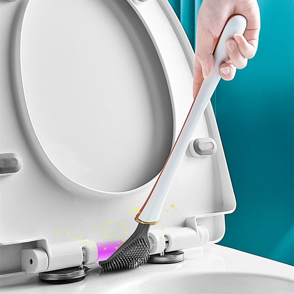 Wall-Mounted Silicone Toilet Brush with Holder
