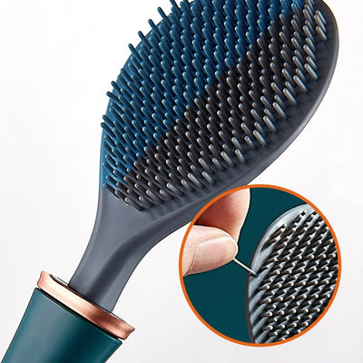 Wall-Mounted Silicone Toilet Brush with Holder