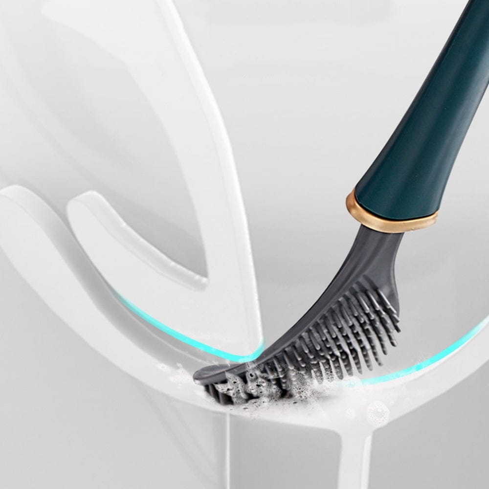Wall-Mounted Silicone Toilet Brush with Holder