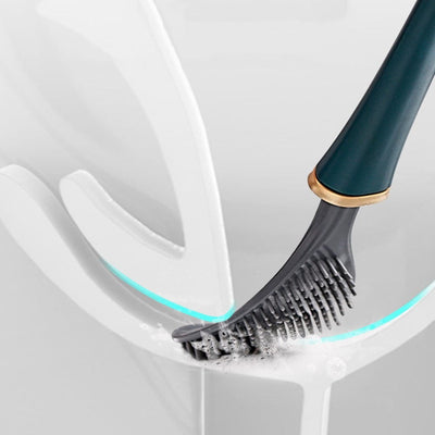 Wall-Mounted Silicone Toilet Brush with Holder