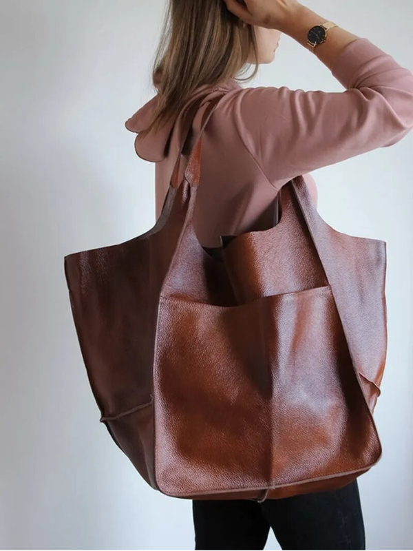 Maxine Beach Tote – Large PU Leather Summer Bag