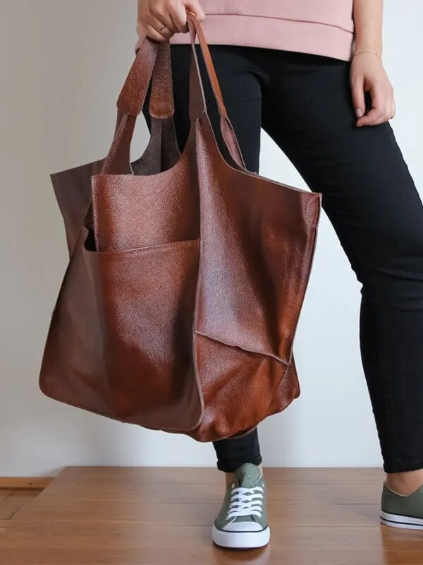 Maxine Beach Tote – Large PU Leather Summer Bag