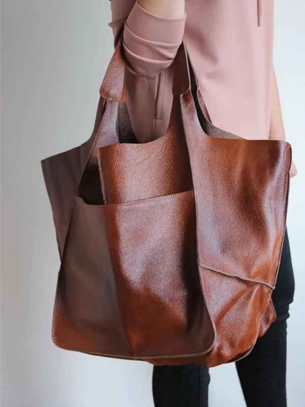 Maxine Beach Tote – Large PU Leather Summer Bag