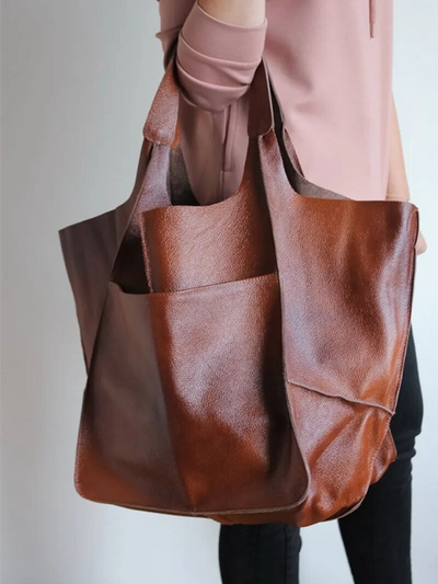 Maxine Beach Tote – Large PU Leather Summer Bag