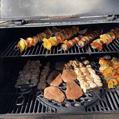 Stainless Steel 3-Prong BBQ Grill Skewers
