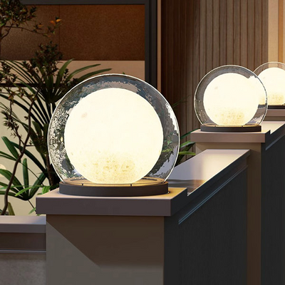 Solar Moon Pillar Light – Elegant Outdoor LED Lantern