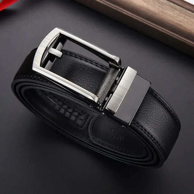 Adjustable No-Hole Leather Belt for Men